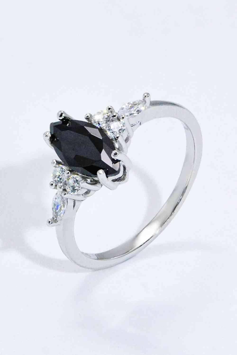 925 Sterling Silver Black Agate Ring - Clothes For Her Online Store
