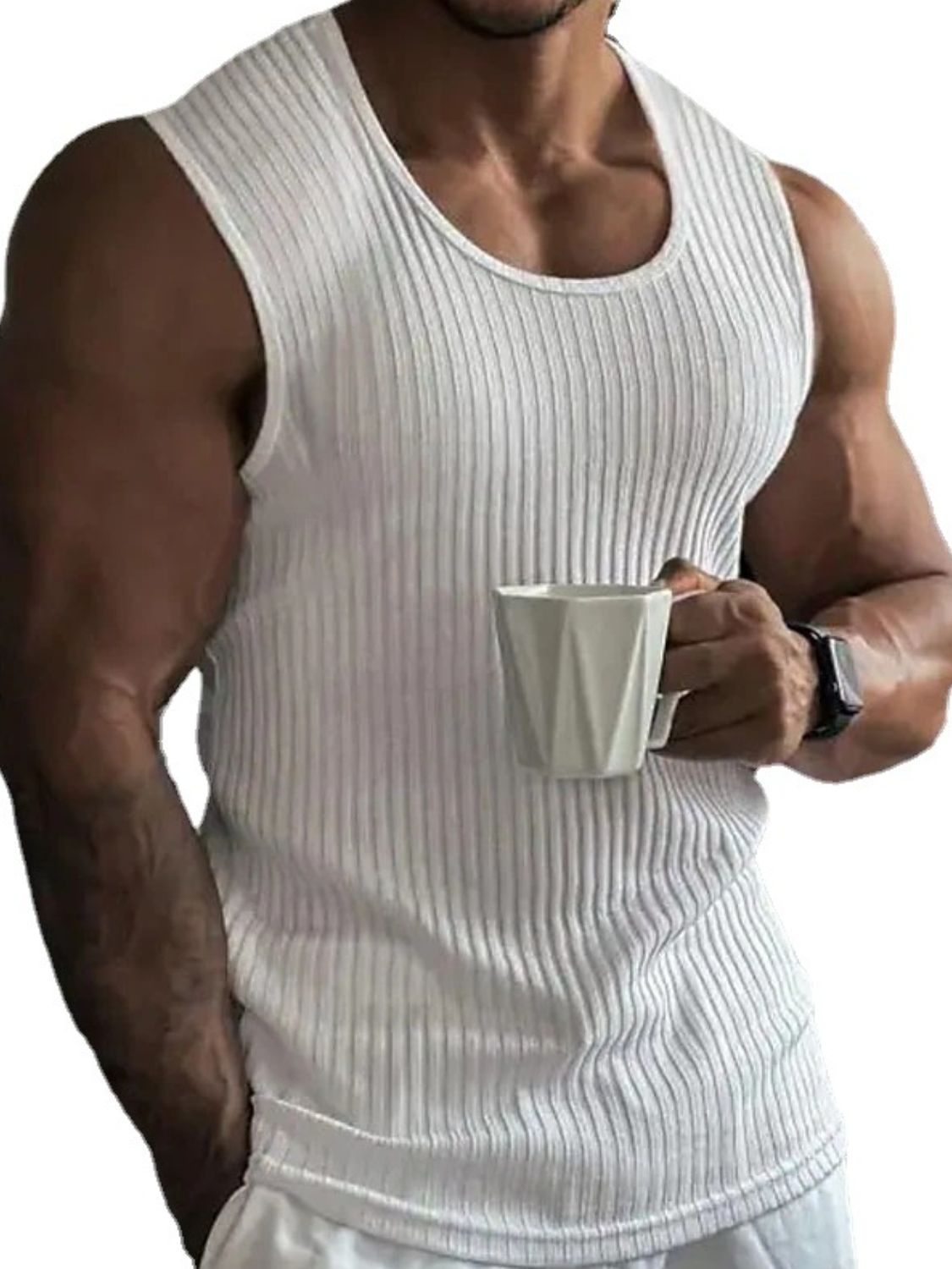 Men's Full Size Ribbed Round Neck Tank Plus Size