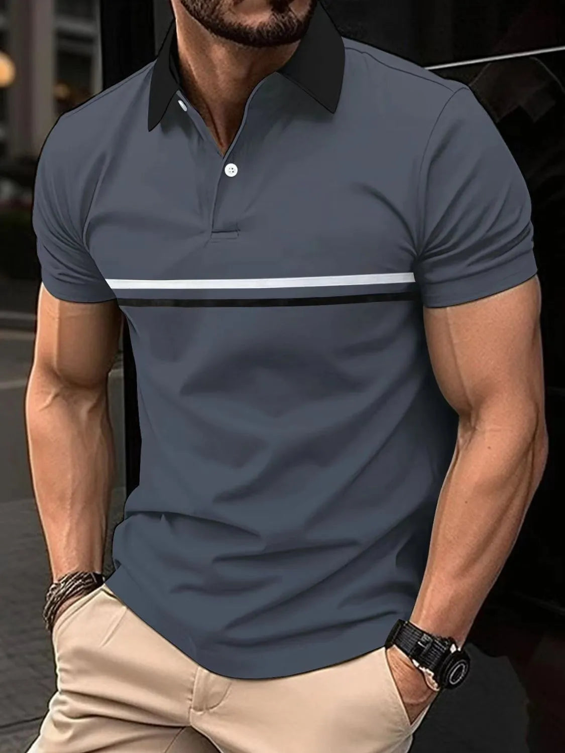 Men's Full Size Collared Neck Short Sleeve Polo Plus Size