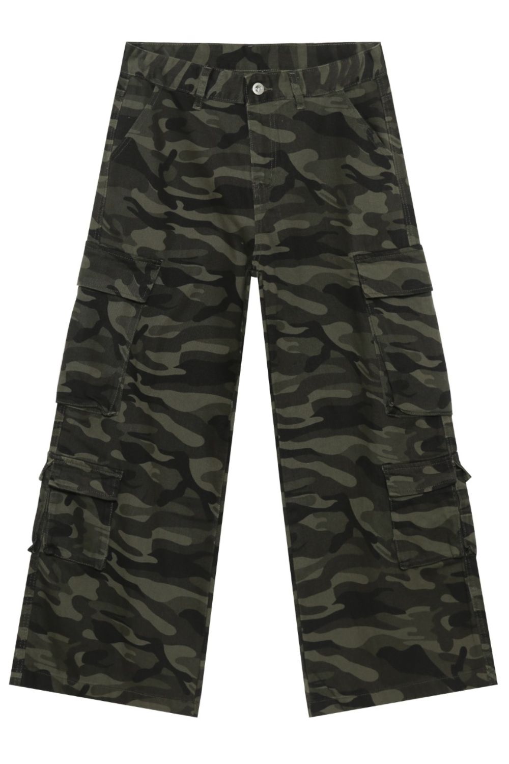 Men's Camouflage Wide Leg Jeans with Cargo Pockets - Clothes For Her Online Store