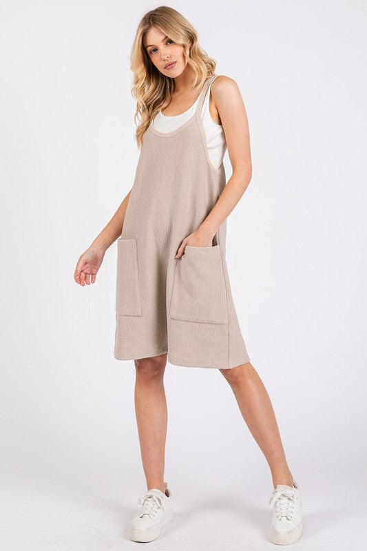 Mittoshop Scoop Neck Spaghetti Strap Overalls with Pockets - Clothes For Her Online Store