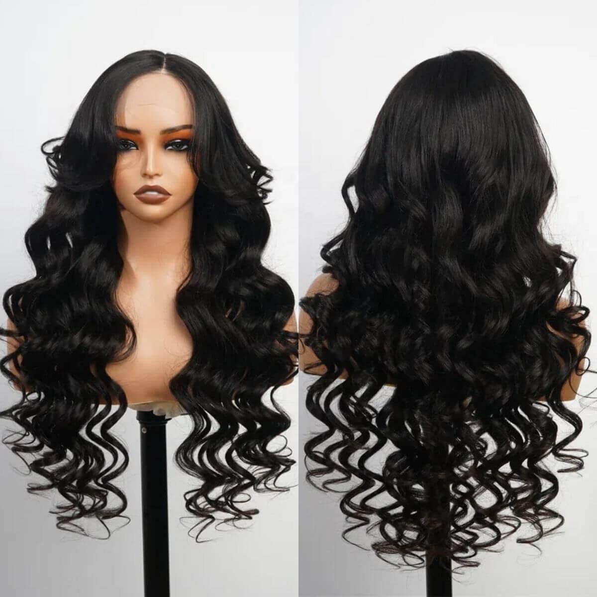 250% Density 13x4 Full Lace Human Hair Wigs With Curtain Bangs Hd Lace Front Wigs Glueless Curly Wigs Human Hair Lace Front - Clothes For Her Online Store
