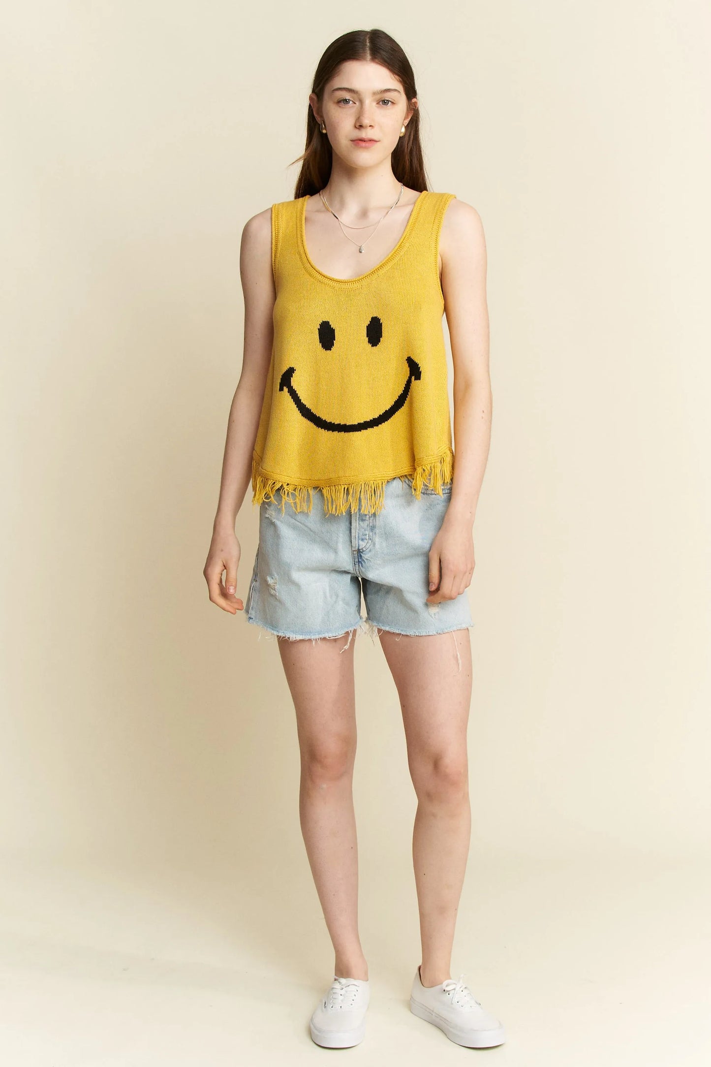 Jade By Jane Smiley Fringe Tank Top
