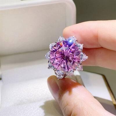 10 Carat Moissanite Zircon 925 Sterling Silver Ring - Clothes For Her Online Store