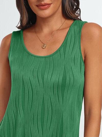 Round Neck Wide Strap Tank - Clothes For Her Online Store