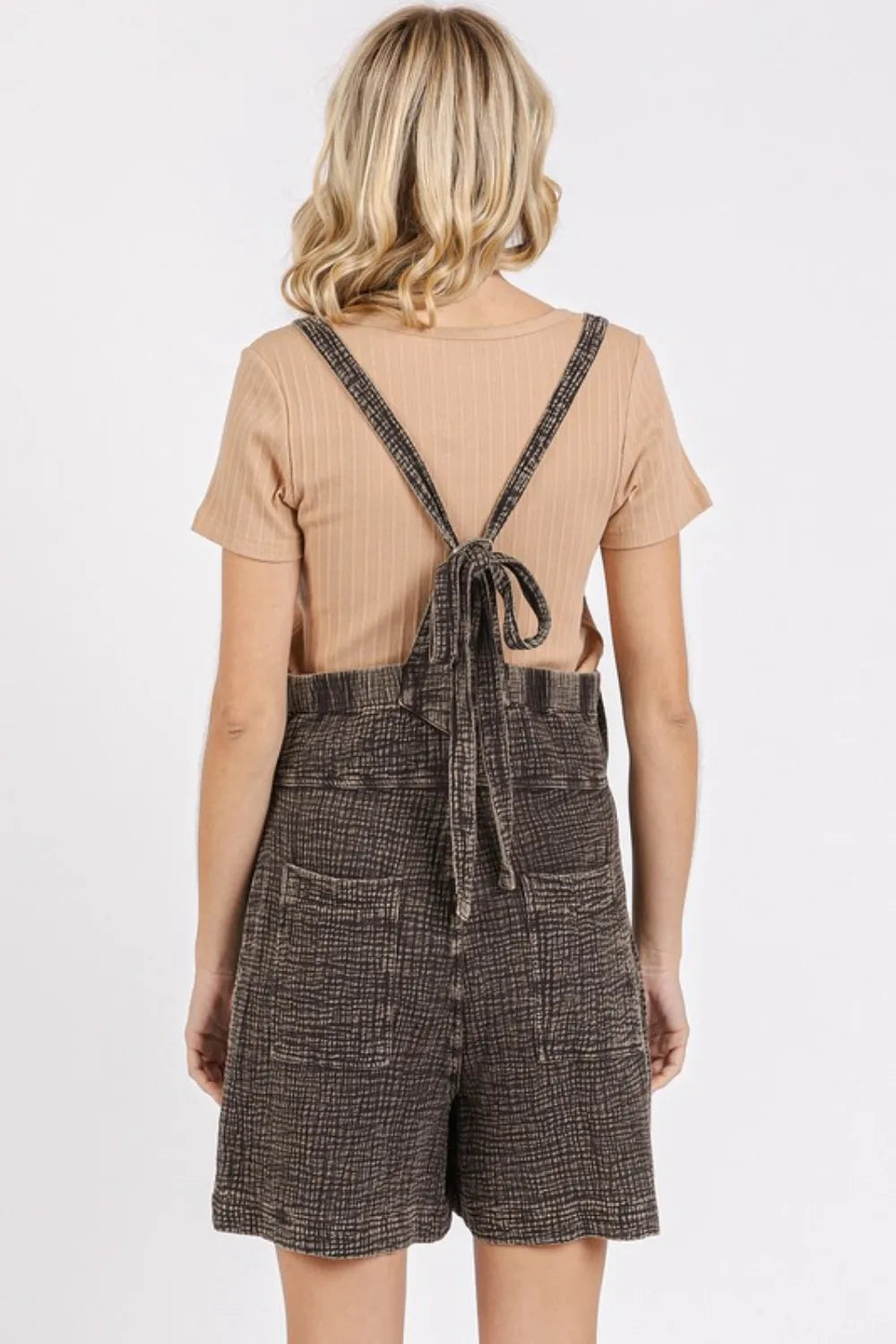Mittoshop Textured Knotted Wide Strap Overalls - Clothes For Her Online Store