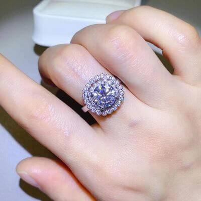 2 Carat Moissanite 925 Sterling Silver Ring - Clothes For Her Online Store