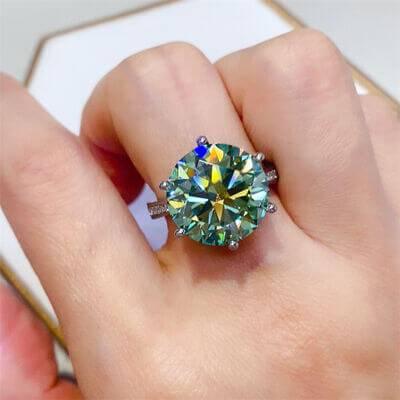 10 Carat Moissanite 925 Sterling Silver Ring - Clothes For Her Online Store