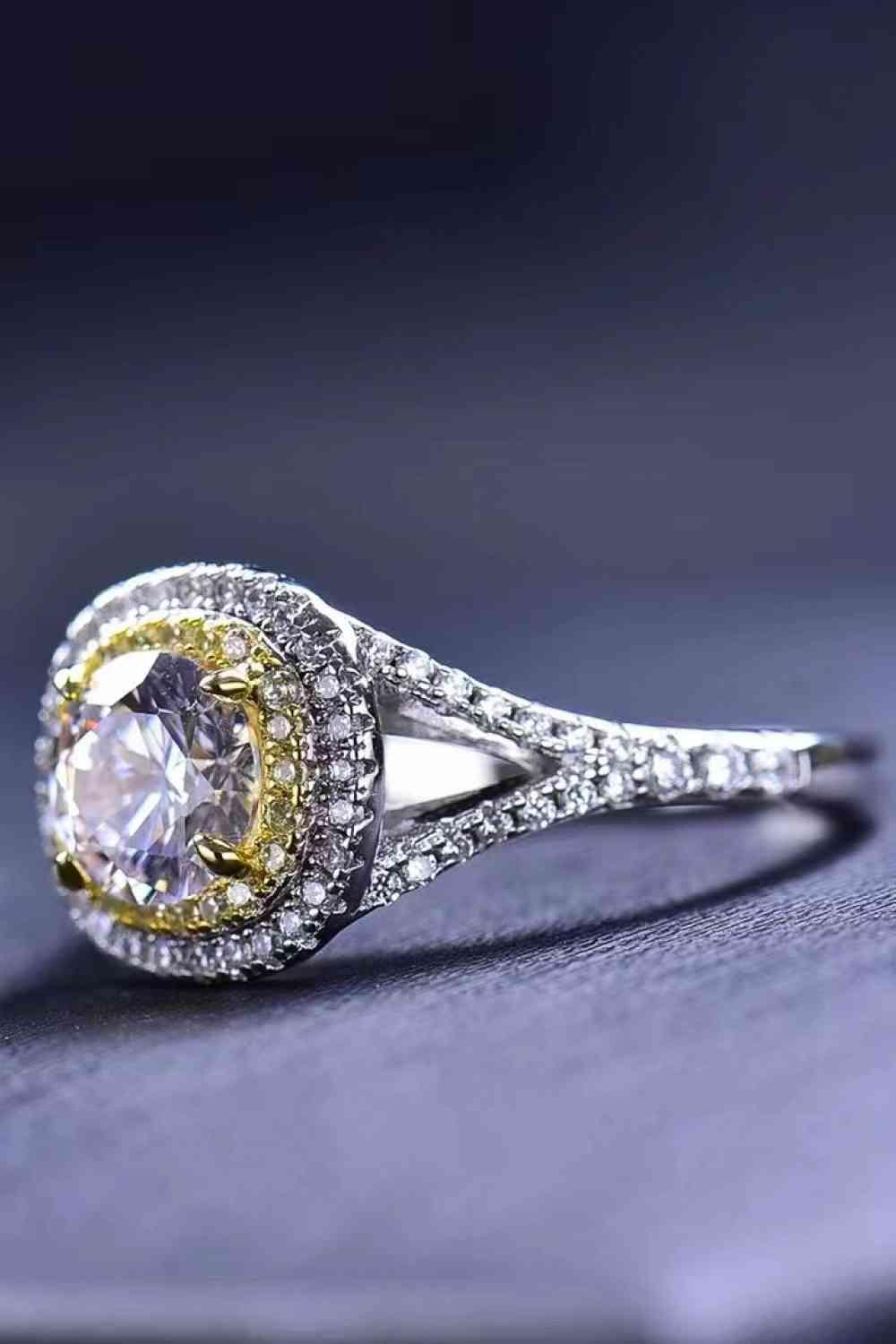 Two-Tone 1 Carat Moissanite Ring - Clothes For Her Online Store