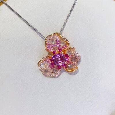 2 Carat Moissanite 925 Sterling Silver Pendant Necklace - Clothes For Her Online Store