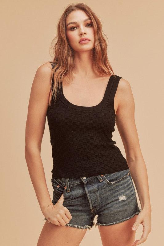 Aemi + Co Scoop Neck Wide Strap Knit Tank - Clothes For Her Online Store