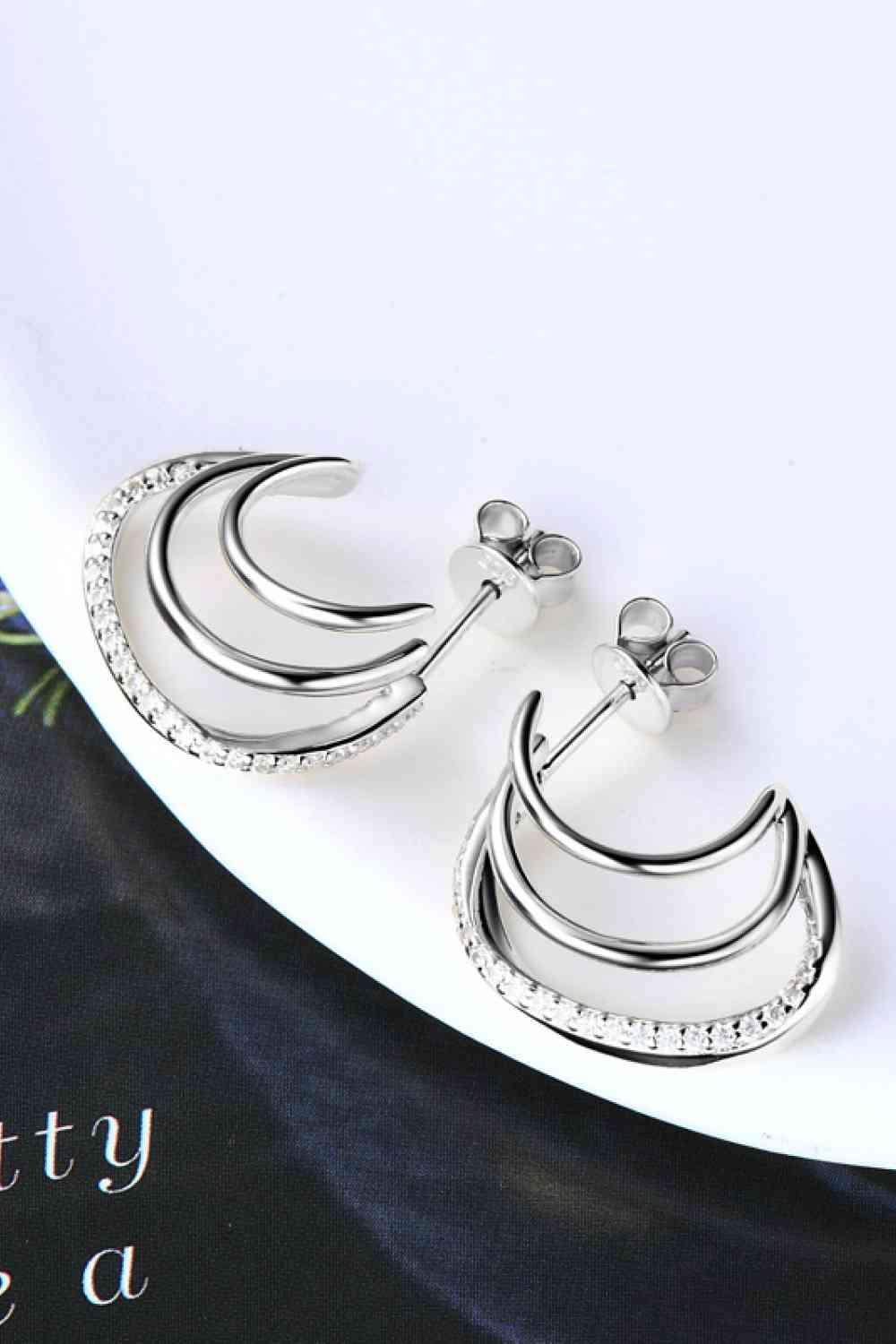 Moissanite 925 Sterling Silver Earrings - Clothes For Her Online Store