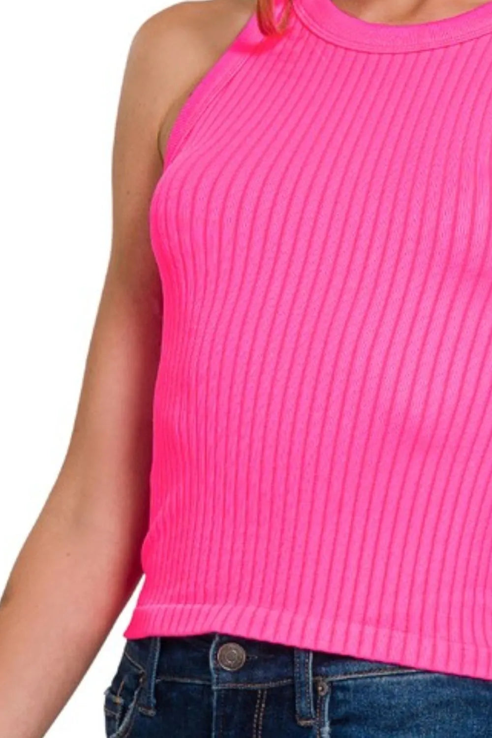 Zenana Seamless Ribbed Crop Tank