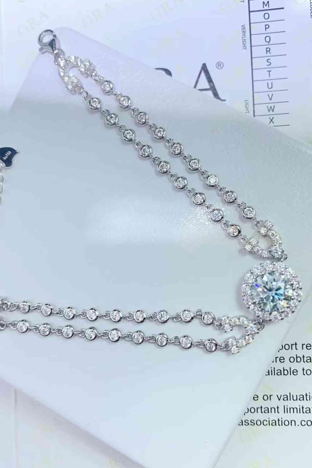 2 Carat Moissanite Double-Layered Bracelet - Clothes For Her Online Store