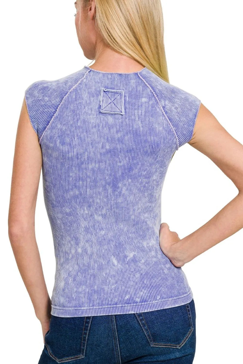 Zenana Stone Washed Ribbed Seamless Top