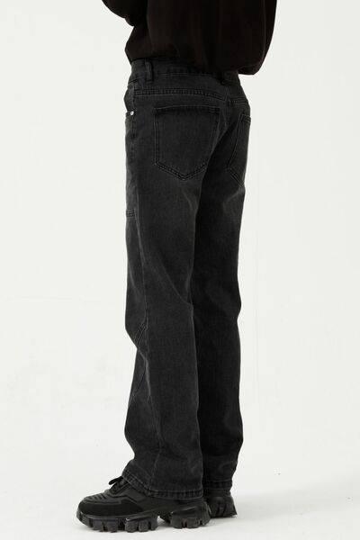 Straight-Leg Jeans with Stitch Detail - Clothes For Her Online Store