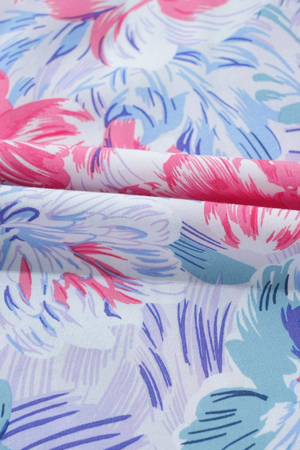 Floral Spaghetti Strap Surplice Neck Shirred Waist Mini Dress - Clothes For Her Online Store