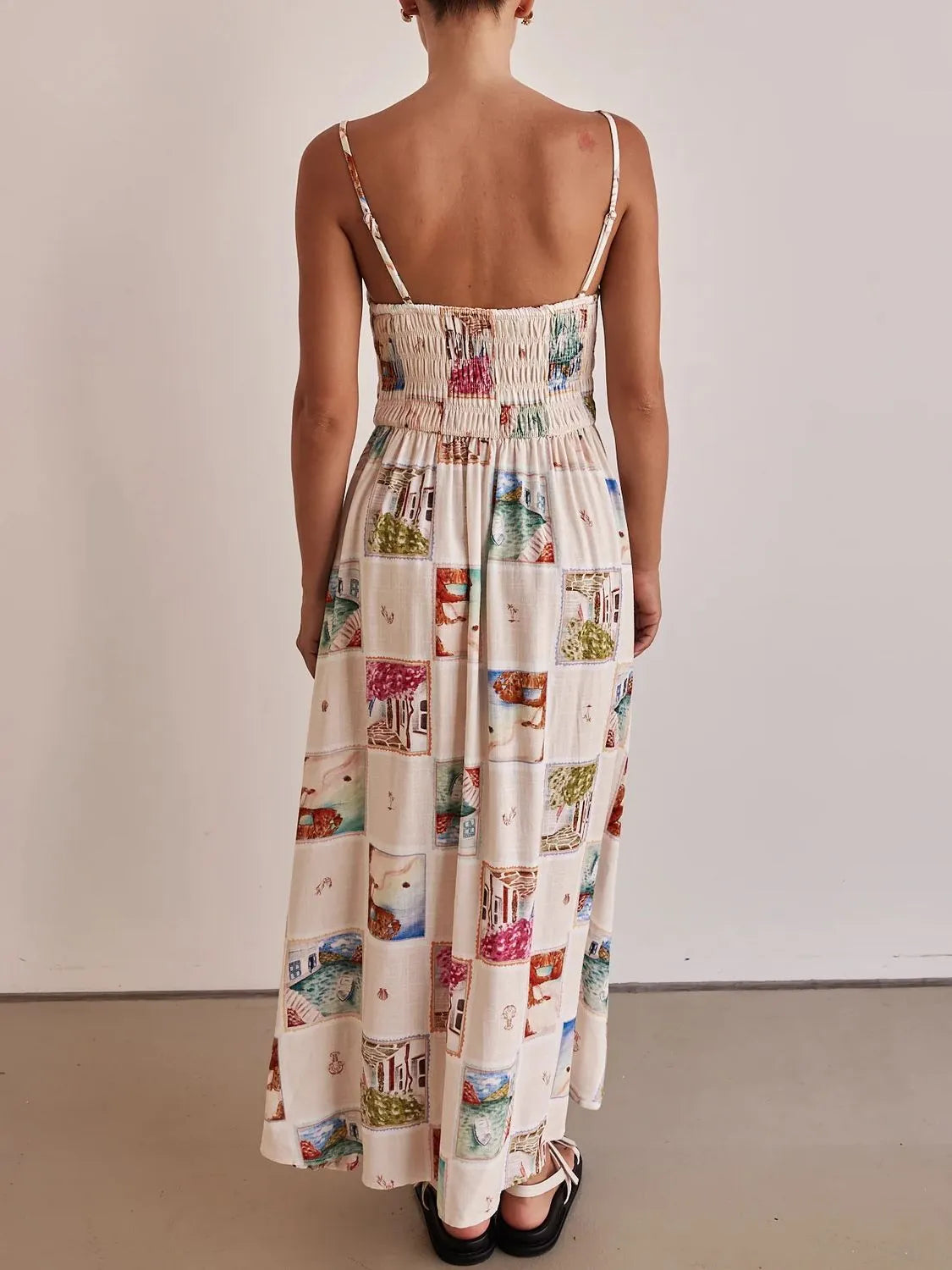 Smocked Square Neck Cami Dress