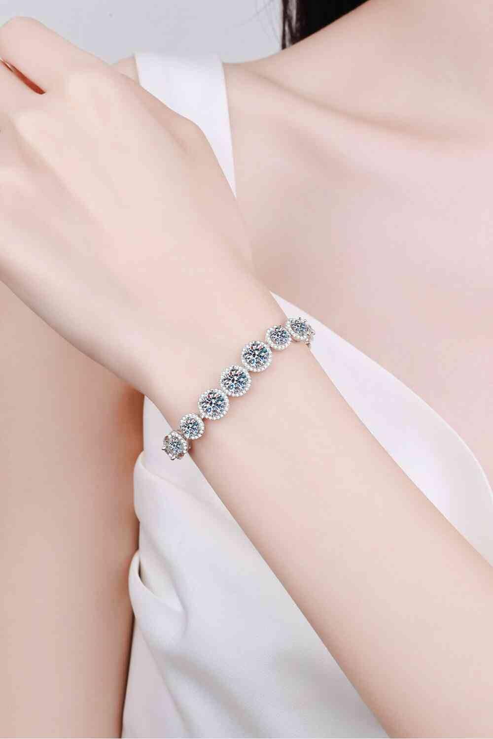 925 Sterling Silver 10.4 Carat Moissanite Bracelet - Clothes For Her Online Store