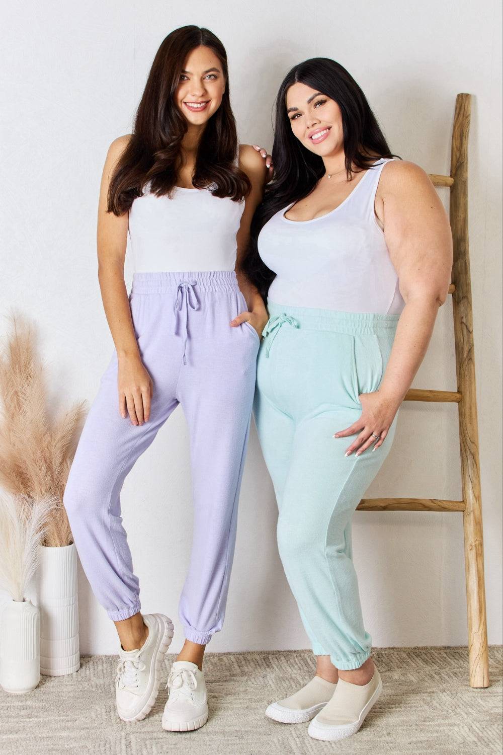 RISEN Full Size Drawstring Ultra Soft Knit Jogger - Clothes For Her Online Store