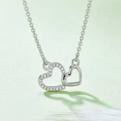 Moissanite 925 Sterling Silver Heart Necklace - Clothes For Her Online Store