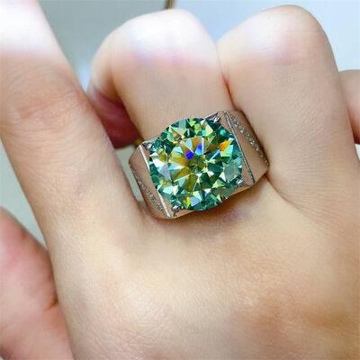 10 Carat Moissanite 925 Sterling Silver Signet Ring - Clothes For Her Online Store