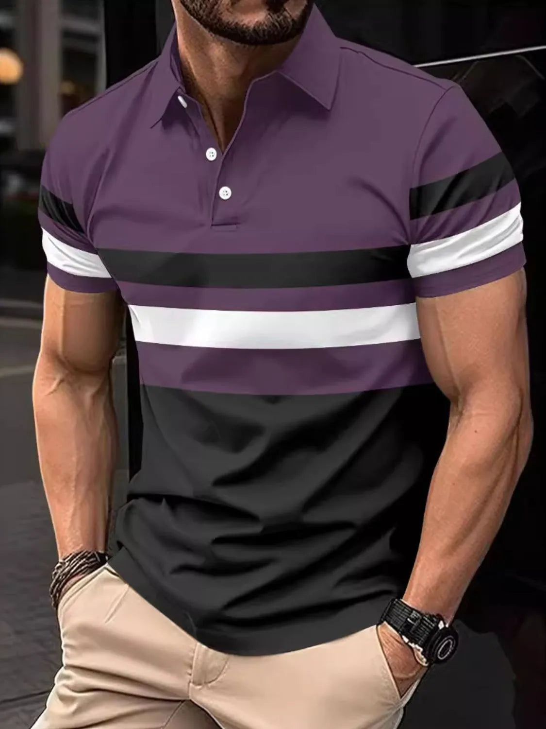 Men's Full Size Collared Neck Short Sleeve Polo Plus Size