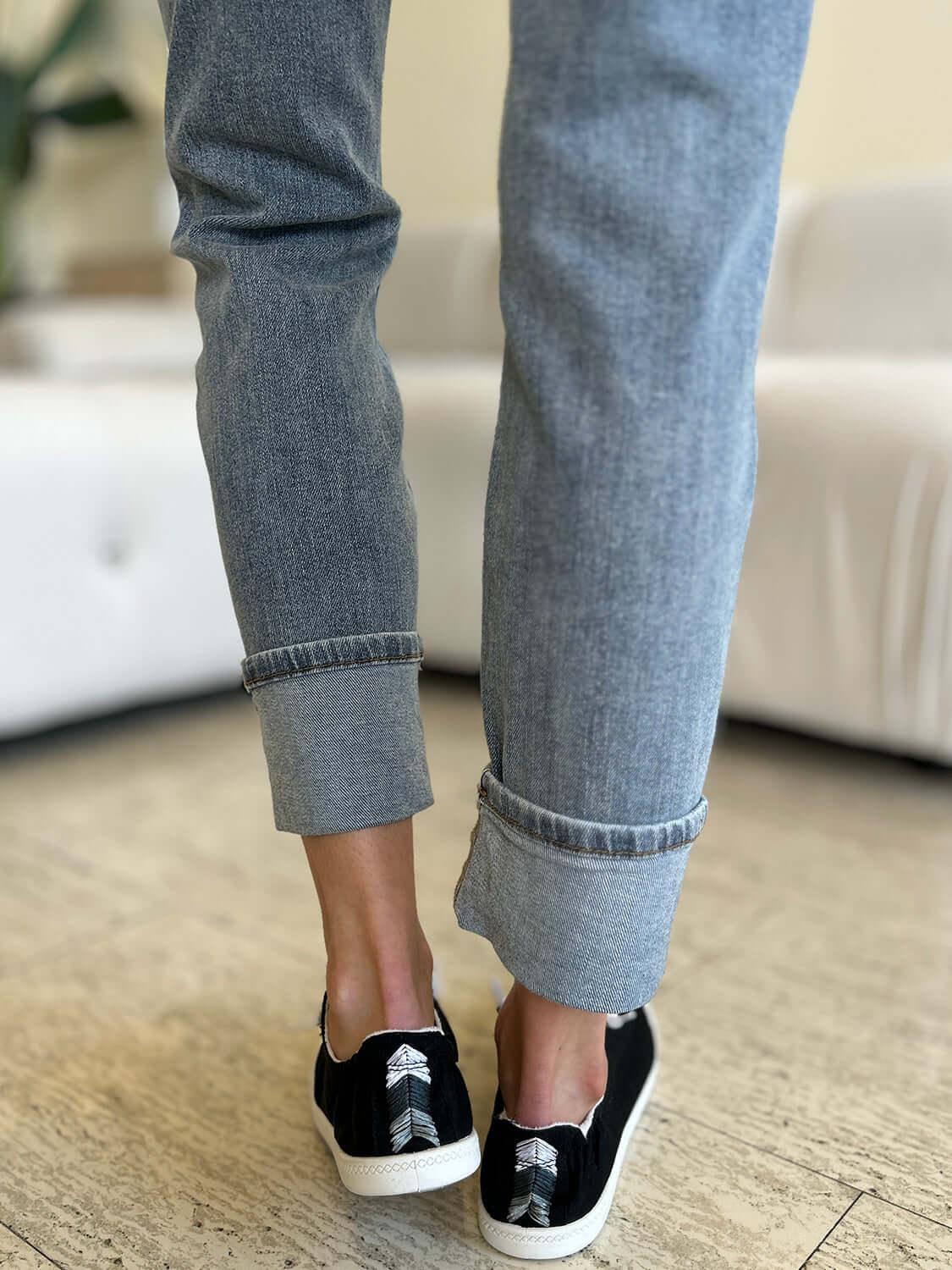 Judy Blue Full Size High Waist Cuff Hem Jeans - Clothes For Her Online Store