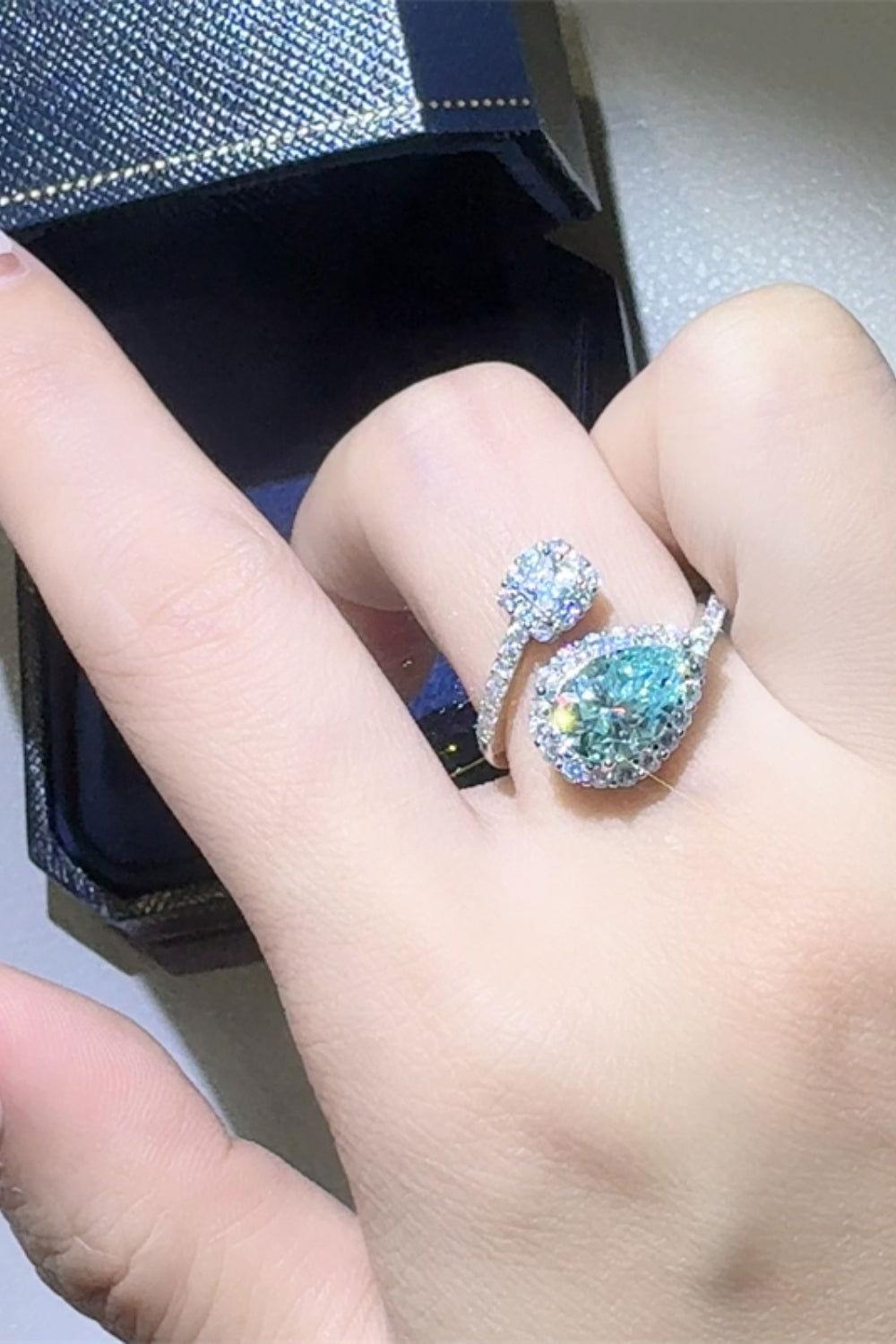 2 Carat Moissanite 925 Sterling Silver Bypass Ring - Clothes For Her Online Store