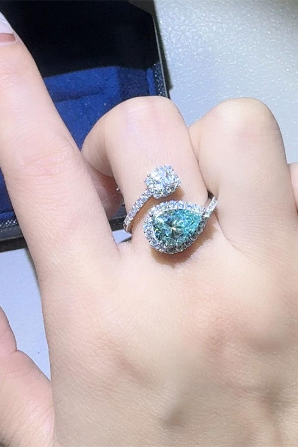 2 Carat Moissanite 925 Sterling Silver Bypass Ring - Clothes For Her Online Store