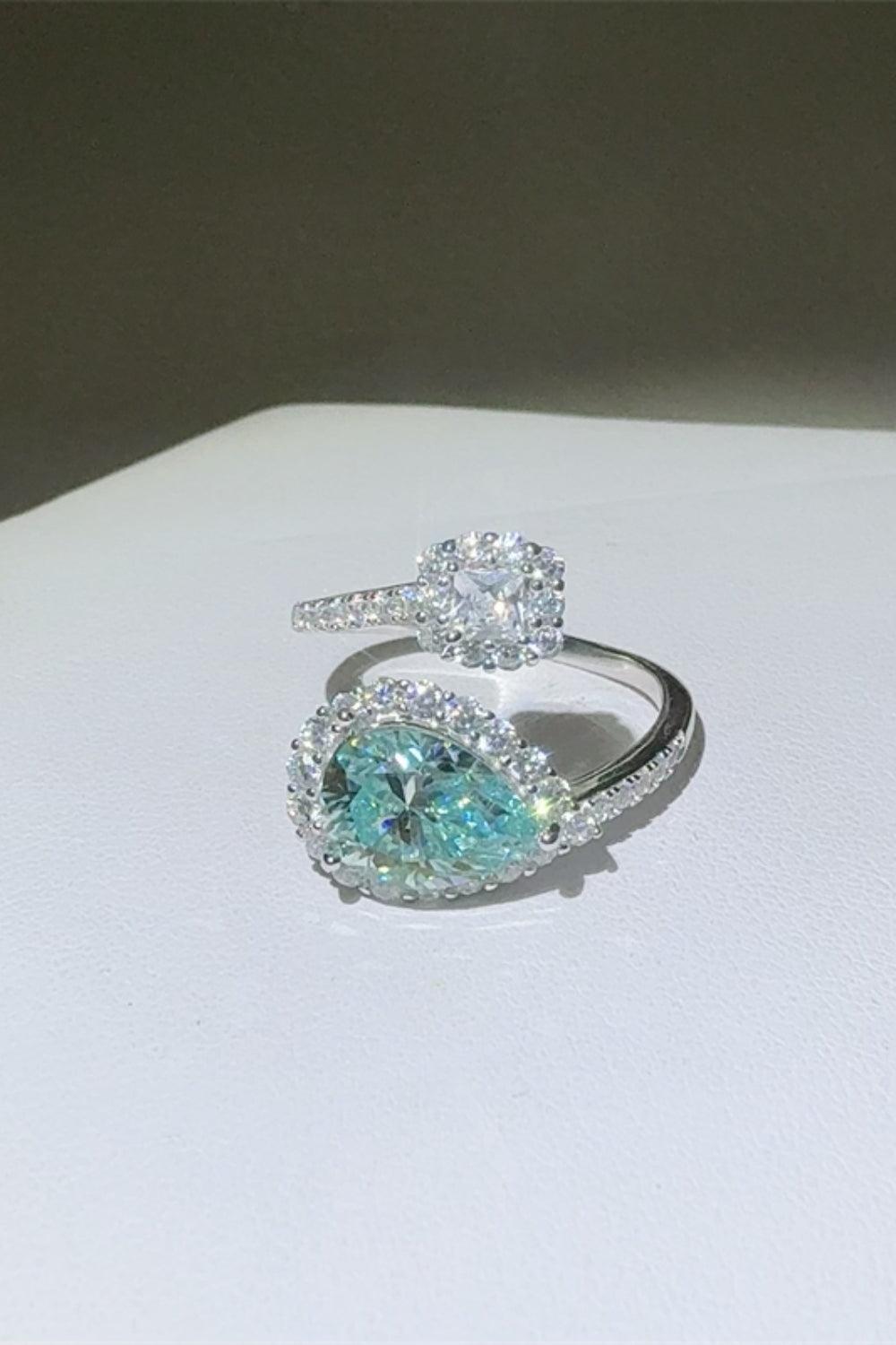 2 Carat Moissanite 925 Sterling Silver Bypass Ring - Clothes For Her Online Store