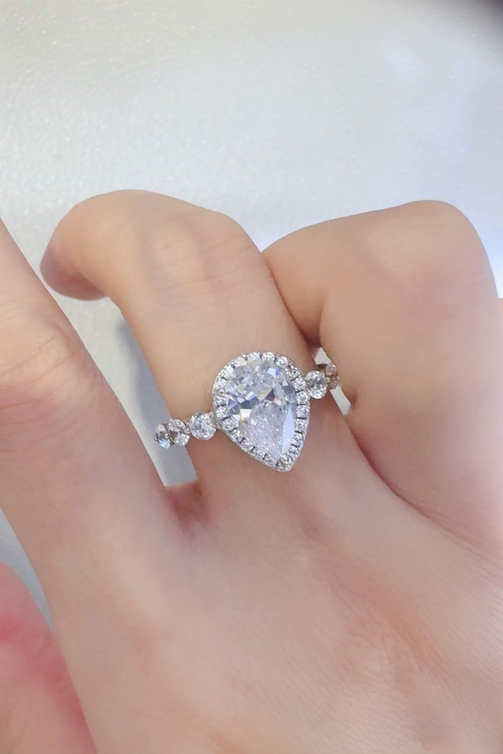 2 Carat Moissanite 925 Sterling Silver Ring - Clothes For Her Online Store