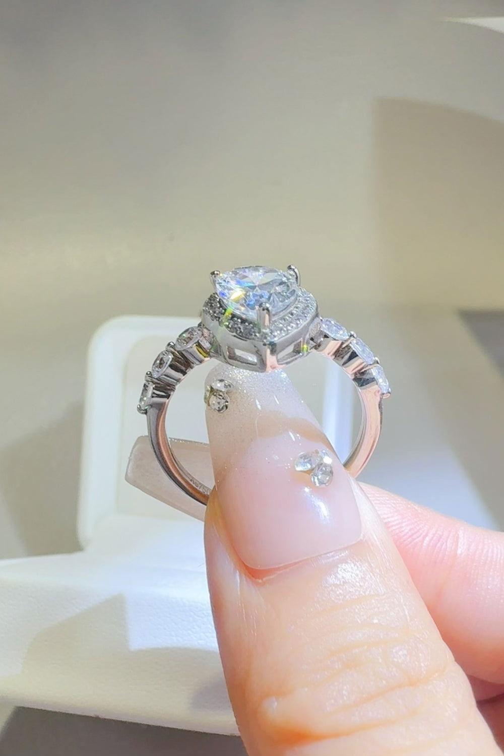 2 Carat Moissanite 925 Sterling Silver Ring - Clothes For Her Online Store