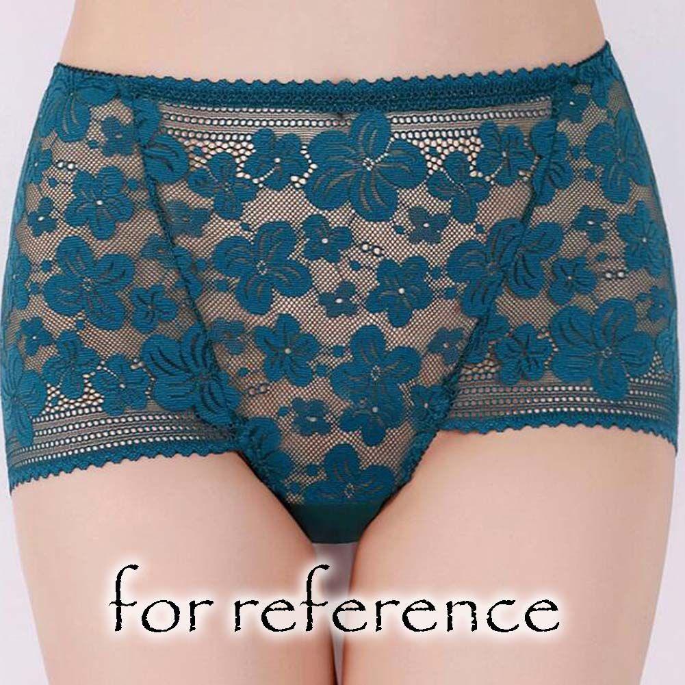 2 Pcs Women Lace Sexy Bikini Panties Pack Flower Mesh Underwear Plus Size Boyshorts Panties,Pink Khaki - Clothes For Her Online Store