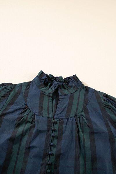 Puff Sleeve Frilled Trim Elegant Blouse - Clothes For Her Online Store