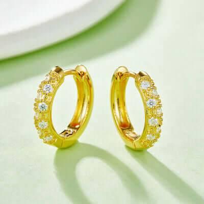 Moissanite 925 Sterling Silver Huggie Earrings - Clothes For Her Online Store