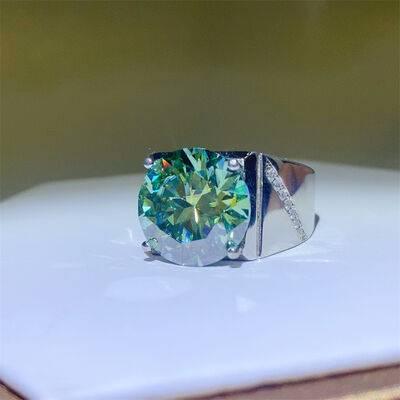 10 Carat Moissanite 925 Sterling Silver Signet Ring - Clothes For Her Online Store