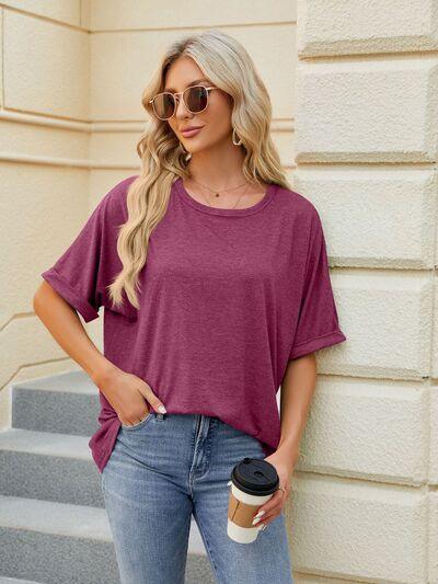 Florira Round Neck Half Sleeve T-Shirt - Clothes For Her Online Store