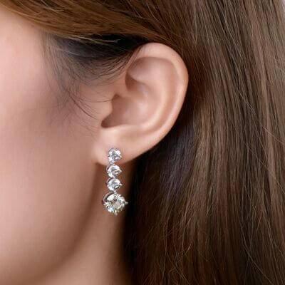 4 Carat Moissanite 925 Sterling Silver Earrings - Clothes For Her Online Store