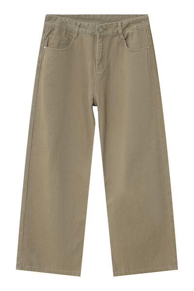 Pocketed Wide Leg Men's Jeans - Clothes For Her Online Store