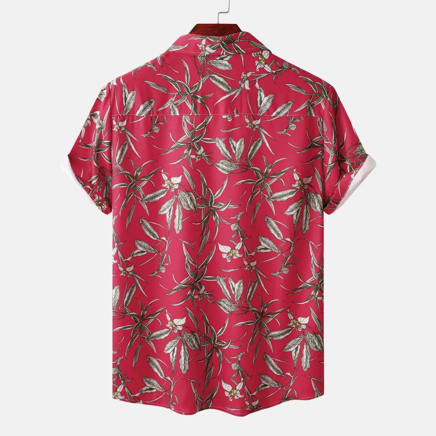 Men's Plus Size Tropical Floral Print Short Sleeve Casual Hawaiian Shirt
