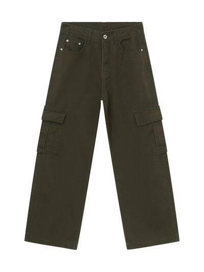 Wide Leg Cargo Jeans - Clothes For Her Online Store