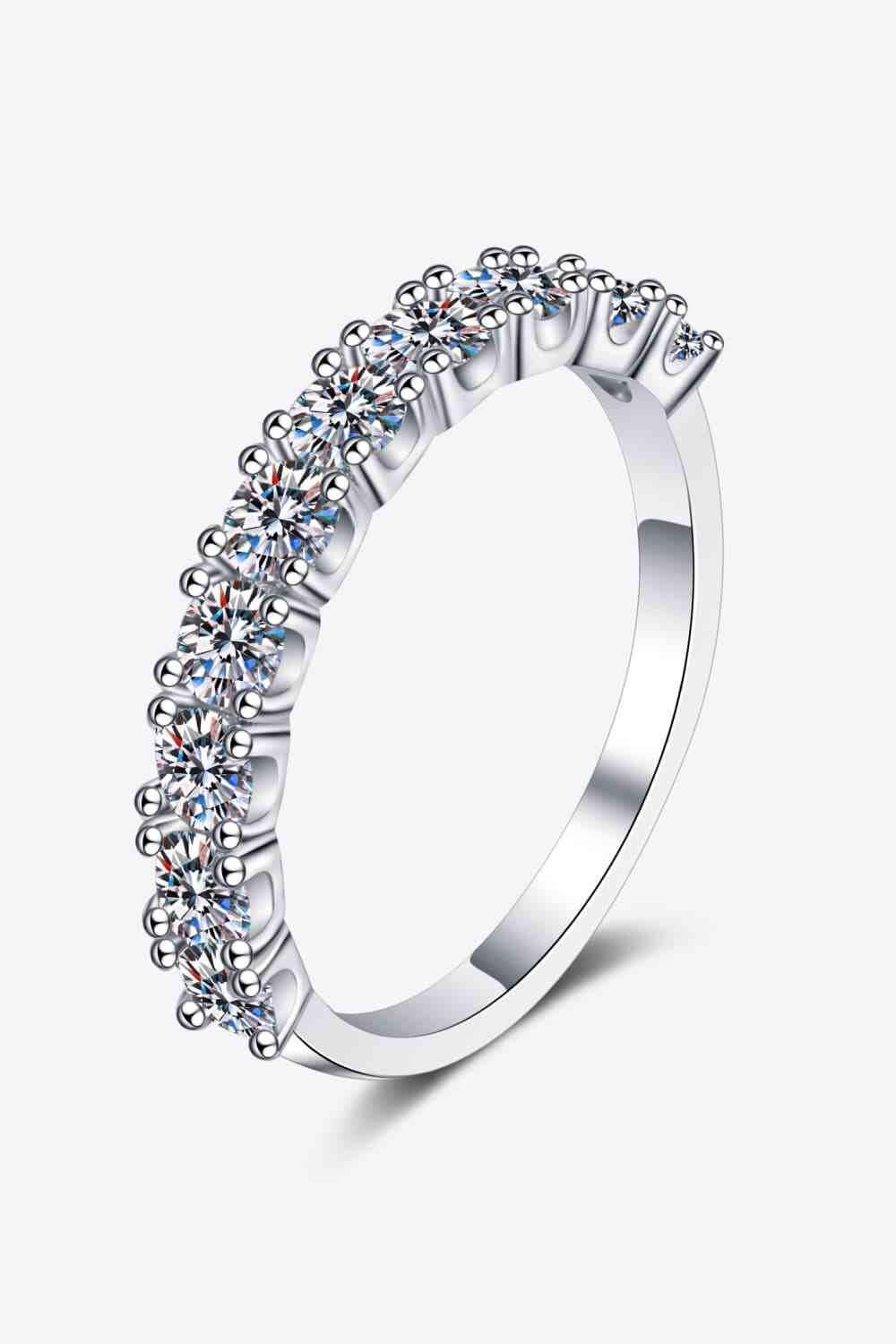 1 Carat Moissanite Half-Eternity Ring - Clothes For Her Online Store
