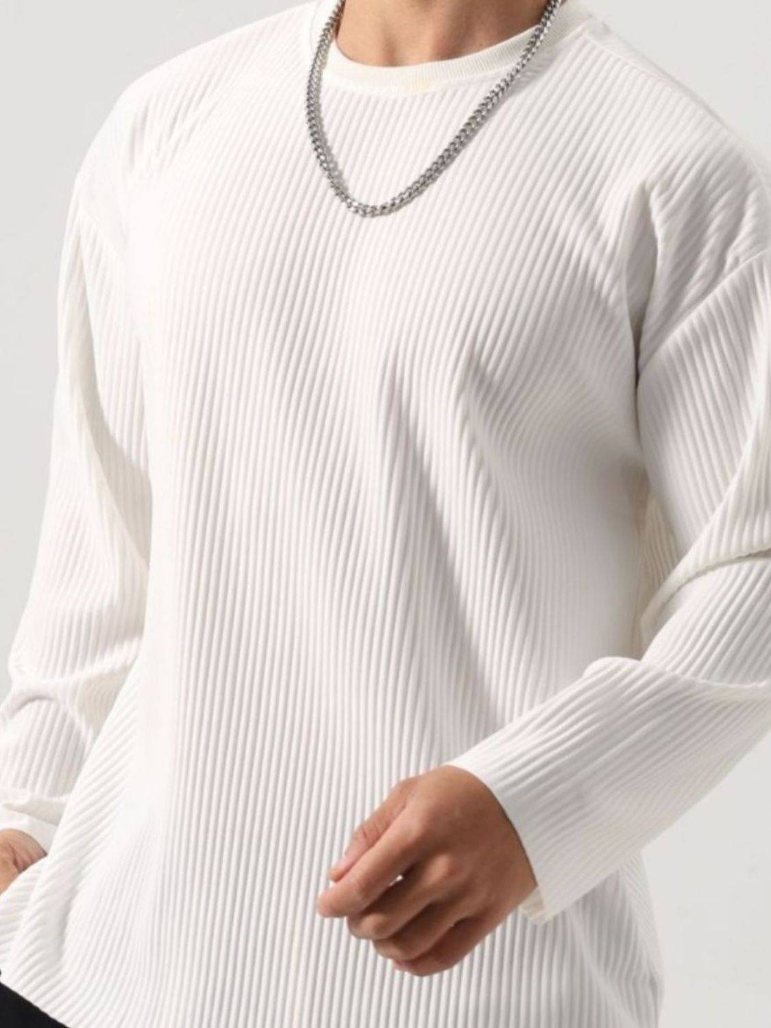 Men's Plus Size Round Neck Long Sleeve T-Shirt