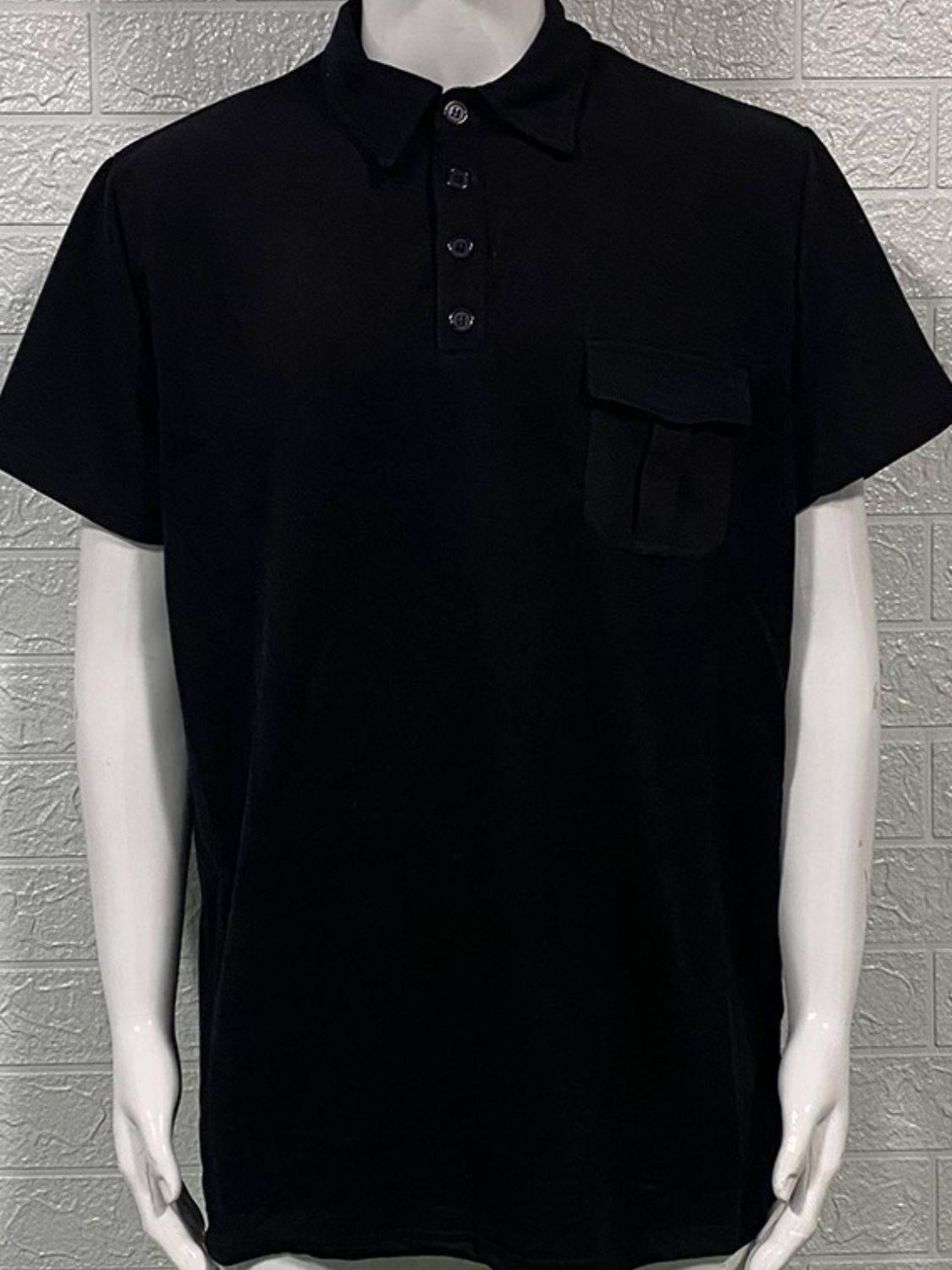 Men's Full Size Collared Neck Short Sleeve Polo Plus Size - Clothes For Her Online Store