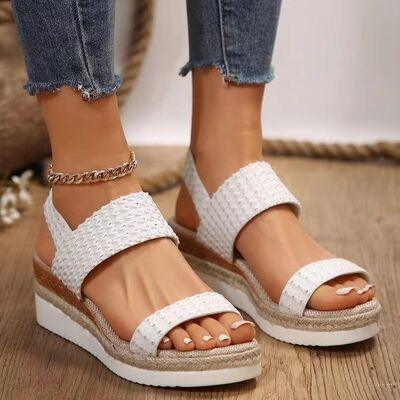 Peep Toe Wedge Sandals - Clothes For Her Online Store
