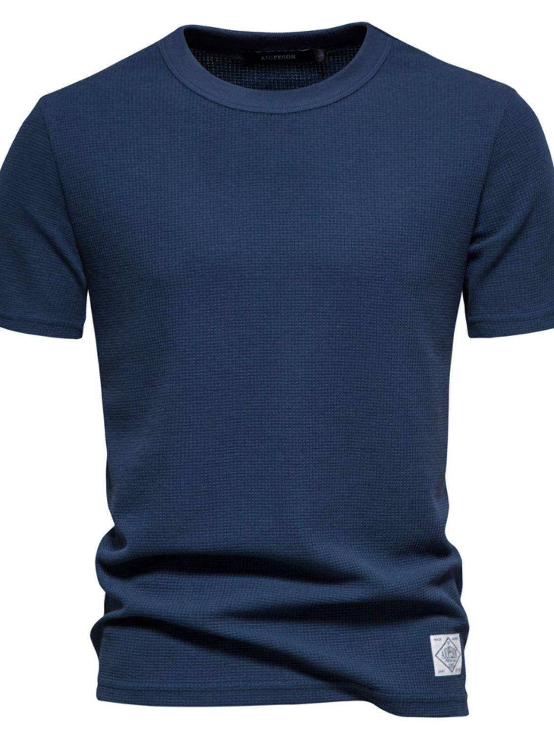 Men's Waffle-Knit Short Sleeve T-Shirt - Clothes For Her Online Store