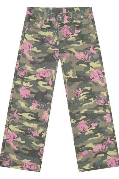 Camouflage Jeans with Pockets - Clothes For Her Online Store