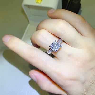 3 Carat Moissanite 925 Sterling Silver Square Shape Ring - Clothes For Her Online Store