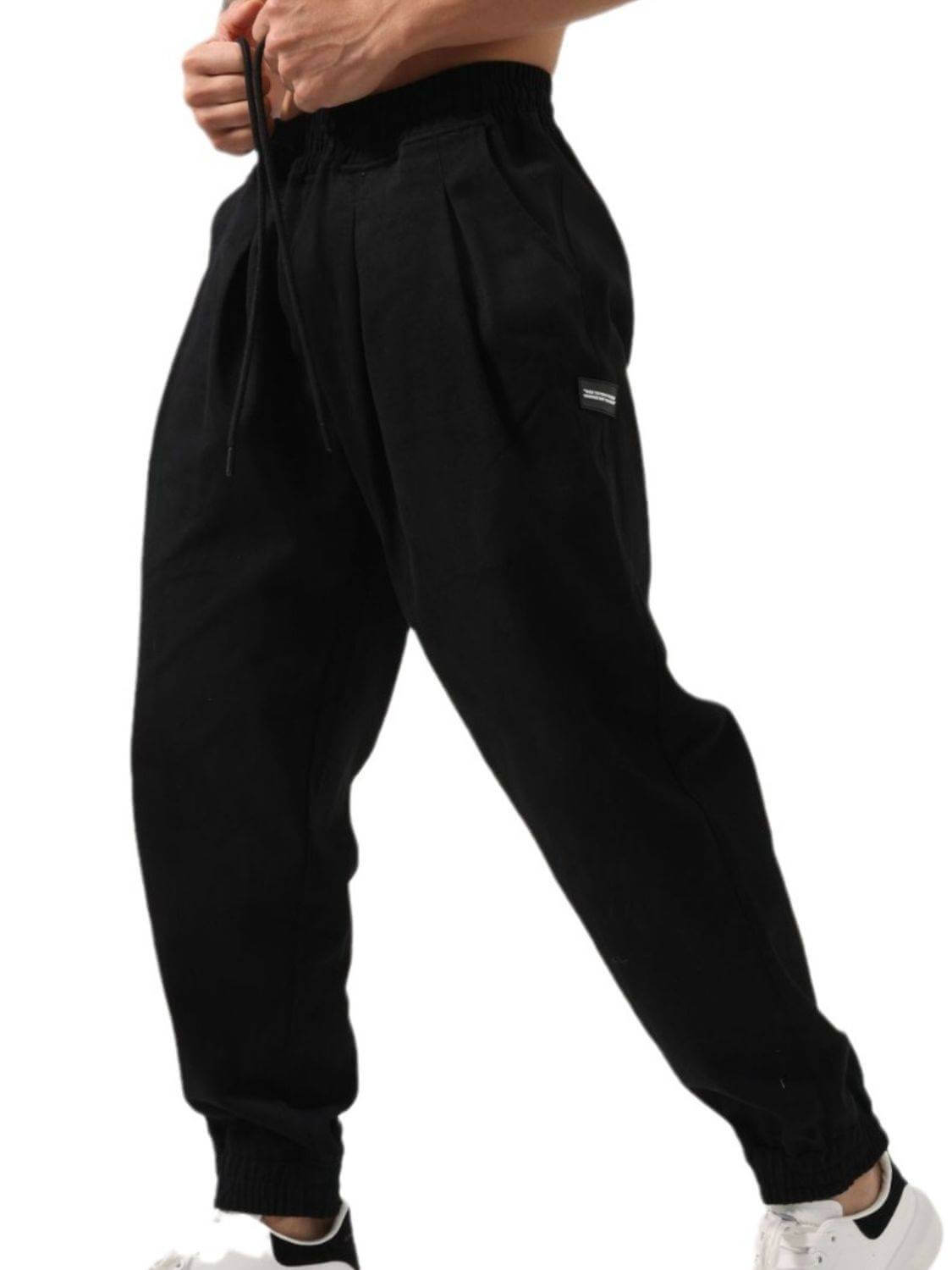 Men's Plus Size Drawstring Pocketed Active Pants
